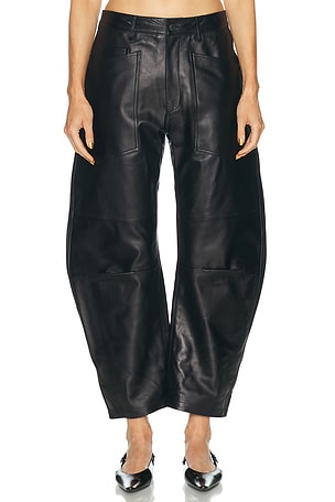 NILI LOTAN Shon Leather Pant in Black