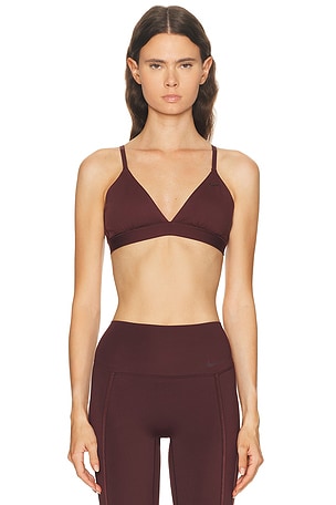 Nike Light Support Non Padded Triangle Sports Bra in Burgundy