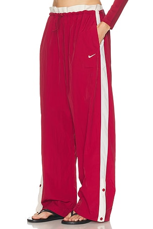 Nike Parachute Side Button Pant in Red