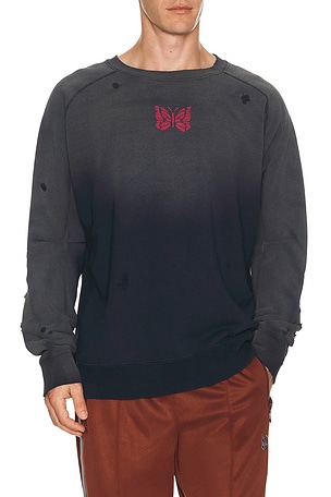 Needles Deconstructed Sweat Shirt in Navy