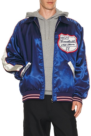 Needles Stadium Jacket Poly Sateen in Blue