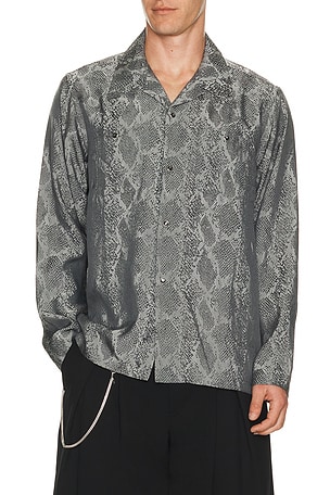 Needles Cowboy One Up Shirt Python Jacquard In Grey in Grey