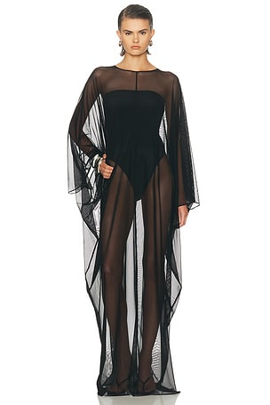 Norma Kamali Caftan Dress in Black