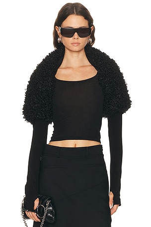 Norma Kamali Long Sleeve Shruggie in Black