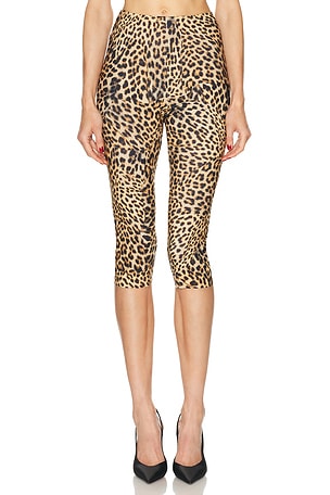 Norma Kamali Capri Legging in Brown,Black