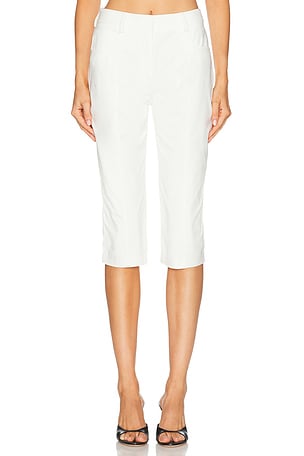 Norma Kamali Pedal Pusher Capri Pant in White