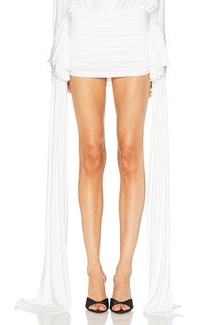 Norma Kamali Bill Pickleball Skirt in White