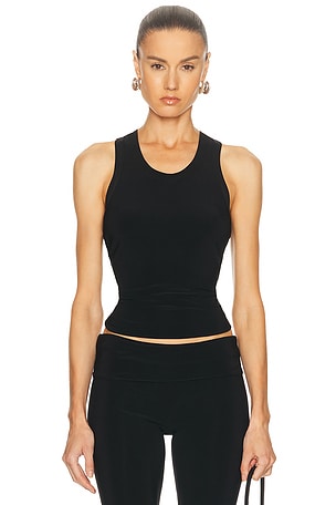 Norma Kamali Racerback Tank Top in Black