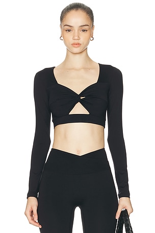 NORBA Shell Long Sleeve Top in Black