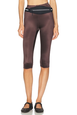 NikeSKIMS Shine Drawcord 17 Crop Tight in Chocolate
