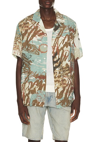 OAS Montara Rocco Shirt in Slate,Beige
