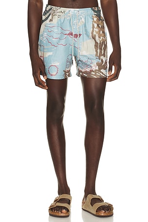 OAS Montara Swim Shorts in Slate,Beige