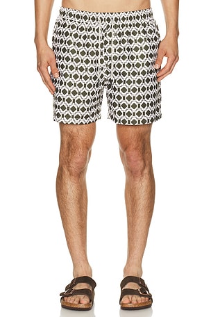 OAS Pine Mitu Swim Shorts in Army,White