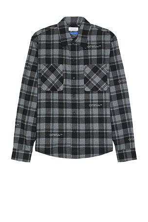 Open Collar Flannel Check Shirt
