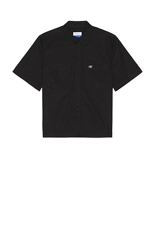 OFF-WHITE Embroidered Summer Heavycot Shirt in Black