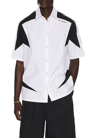 OFF-WHITE Race Logo Star Bowling Shirt in White