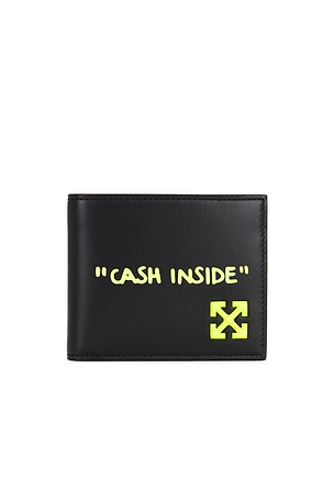 OFF-WHITE Jitney Quote Bifold Wallet in Black