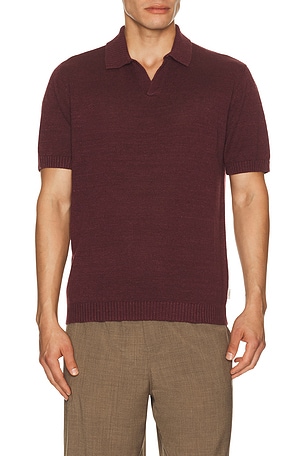 onia Silk Linen Johnny Polo in Wine