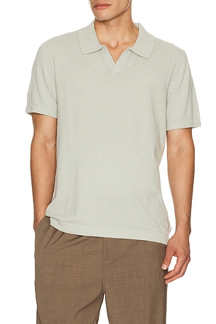 onia Bouckle Knit Johnny Polo in Sage