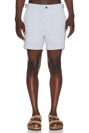 onia Calder Buckle 5 Swim Trunk in Blue
