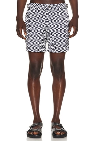 onia Calder Buckle 5 Swim Trunks in Navy