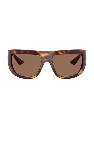 Oliver Peoples X Khaite Wraparound Sunglasses in Brown