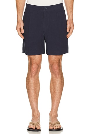 Percival Pleated Tailored Shorts in Navy