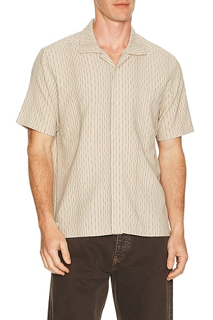Percival Leland Cuban Shirt in Beige