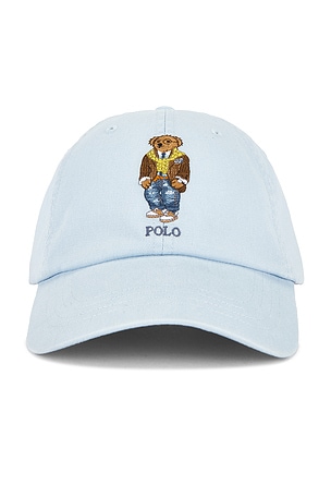 Polo Ralph Lauren Cotton Twill Novelty Bear Sport Cap in Baby Blue