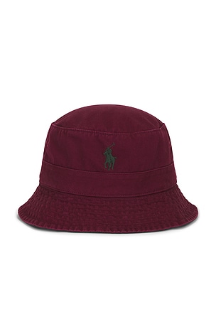 Polo Ralph Lauren Chino Loft Bucket Hat in Burgundy