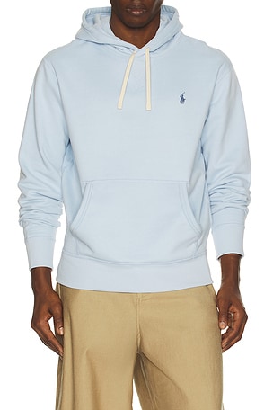 Polo Ralph Lauren Long Sleeve Rl Fleece Pullover Hoodie in Baby Blue