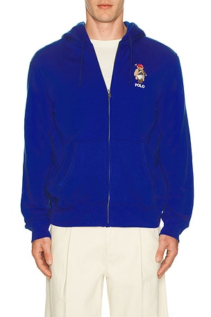 Polo Ralph Lauren Novelty Polo Society Bear Full-zip Hooded Sweatshirt in Royal