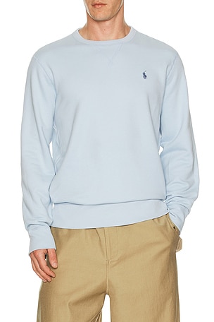 Polo Ralph Lauren Long Sleeve Rl Fleece Crewneck Sweatshirt in Baby Blue