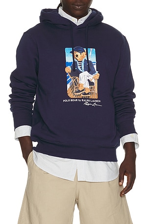 Polo Ralph Lauren Seasonal Fleece Novelty Newport Bear Sweatshirt in Navy