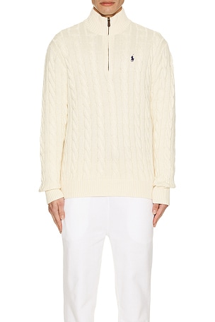 Polo Ralph Lauren Roving Zip Sweater in Cream