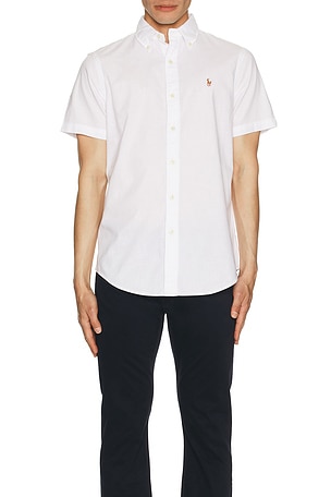 Polo Ralph Lauren Short Sleeve Chambray Sport Shirt in White