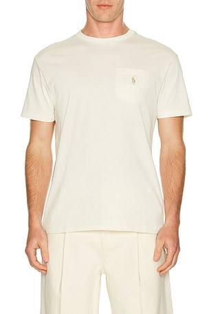 Polo Ralph Lauren Short Sleeve Crewneck Pocket in Cream