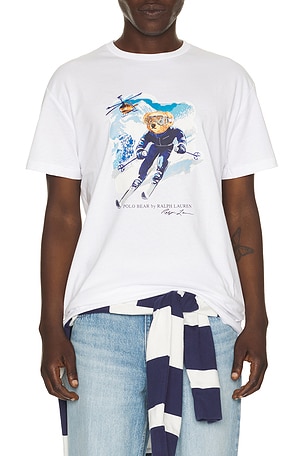 Polo Ralph Lauren Short Sleeve Graphic Novelty Bear T-Shirt in White