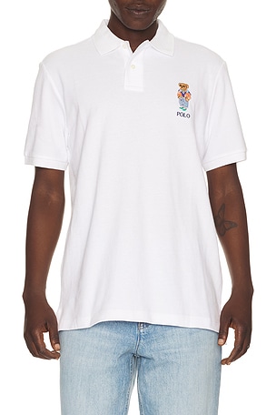 Polo Ralph Lauren Short Sleeve Basic Mesh Novelty Summer Bear Polo in White