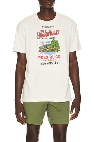 Polo Ralph Lauren Jersey Knit Print Hudson Valley T-shirt in White