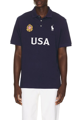 Polo Ralph Lauren Short Sleeve USA Mesh Polo in Navy
