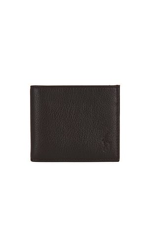Polo Ralph Lauren Pebbled Bifold Wallet in Chocolate