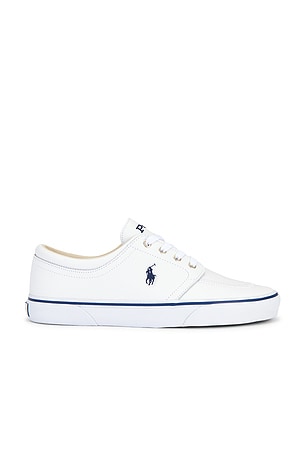 Polo Ralph Lauren Faxon Solid Leather Low Top Sneaker in White
