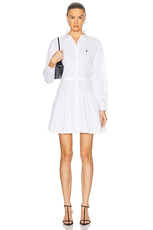Polo Ralph Lauren Long Sleeve Shirt Dress in White