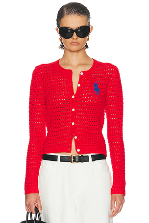 Polo Ralph Lauren Long Sleeve Cardigan in Red