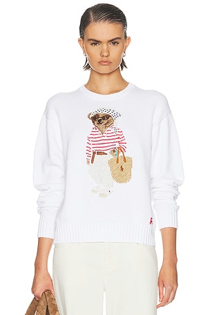 Polo Ralph Lauren Bear Long Sleeve Sweater in White