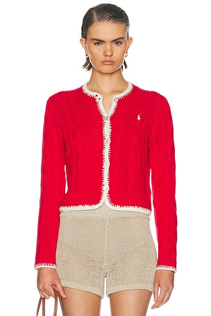 Polo Ralph Lauren Long Sleeve Cardigan in Red