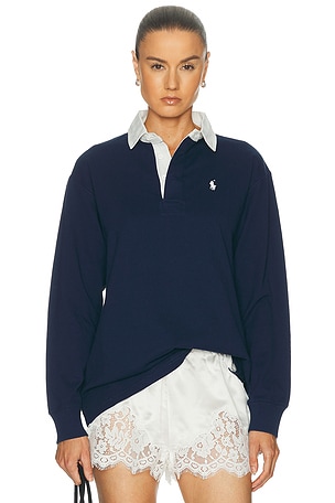 Polo Ralph Lauren Rugby Long Sleeve Polo Sweatshirt in Royal