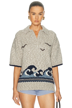 Polo Ralph Lauren Short Sleeve Polo Sweater in Beige