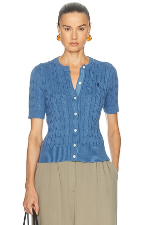 Polo Ralph Lauren Short Sleeve Cardigan in Blue